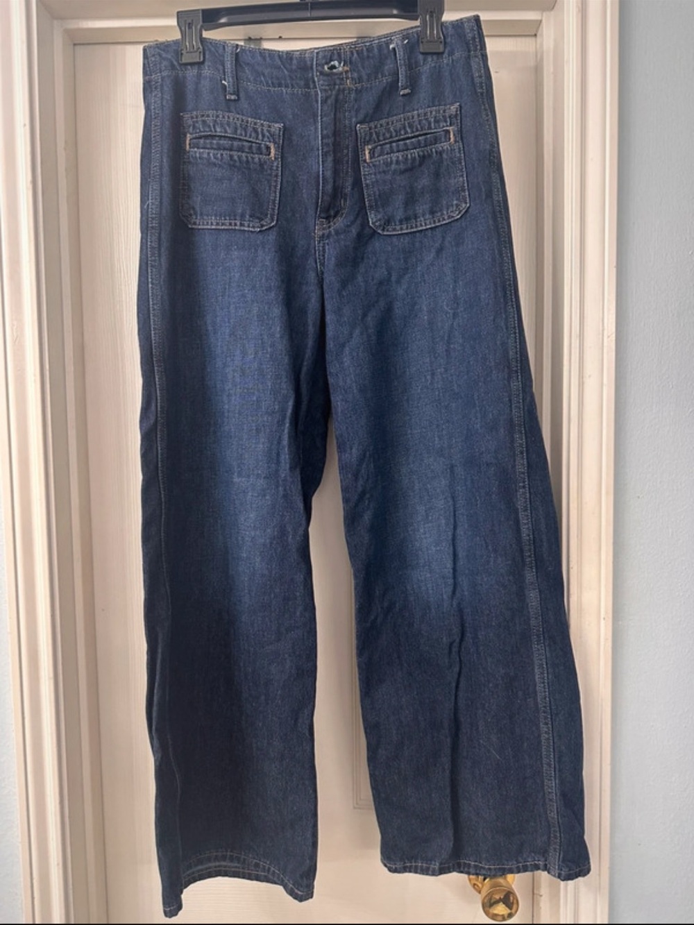 Old Navy Women's Dark Blue High-Rise Wide-Leg Jeans size 6